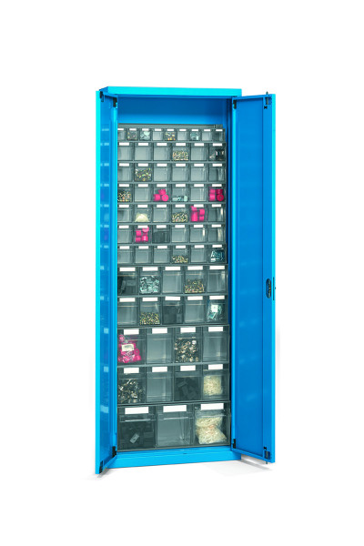 Armoire PICK bleue avec Châssis PRACTIBOX, portes et serrure. 2000h mm