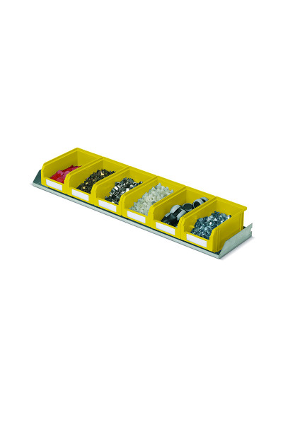 Fixed shelf, depth 205 mm, boxes COMPAT color yellow SIZE.2