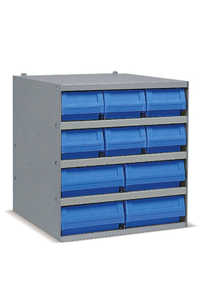 Industrial shelving systems with 10 RK bins Depth.500mm