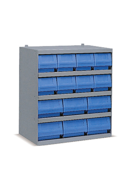 Industrial shelving systems with 14 RK bins