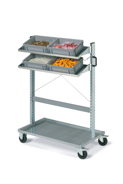 Assembly trolley FOX with ATHENA boxes Dim. 300x200x170h grey colour