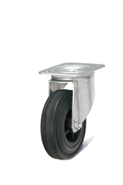 Swivel wheel in rubber diameter 125 mm