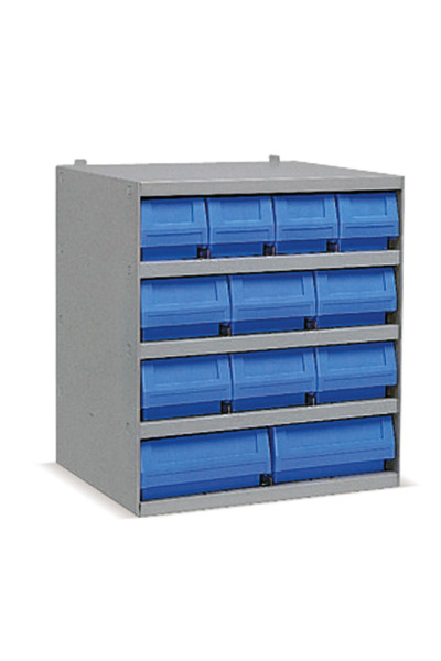 Industrial shelving systems with 12 RK bins Depth.400mm