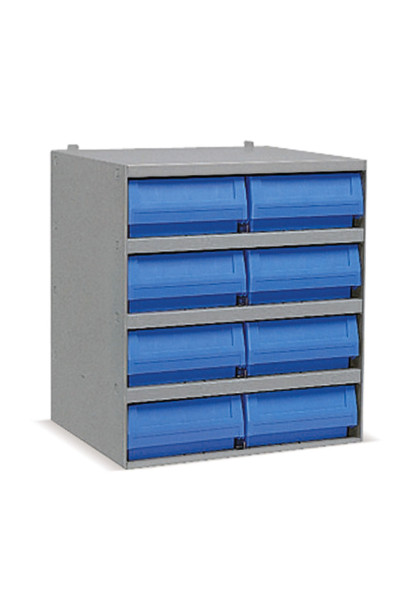 Industrial shelving systems with 8 RK bins Depth.400mm