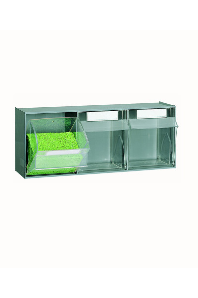 PRACTIBOX drawer units with 3 transparent tilting bins