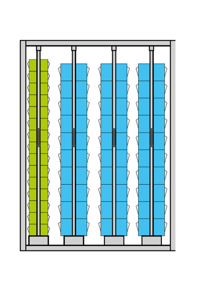 Armadio con cassetti verticali