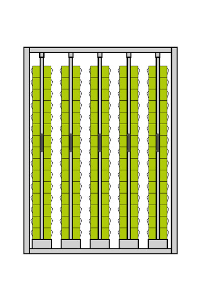 Armadio con cassetti verticali